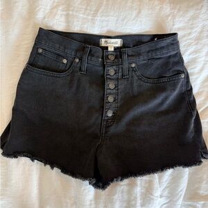 Madewell high waisted button fly shorts black size 8